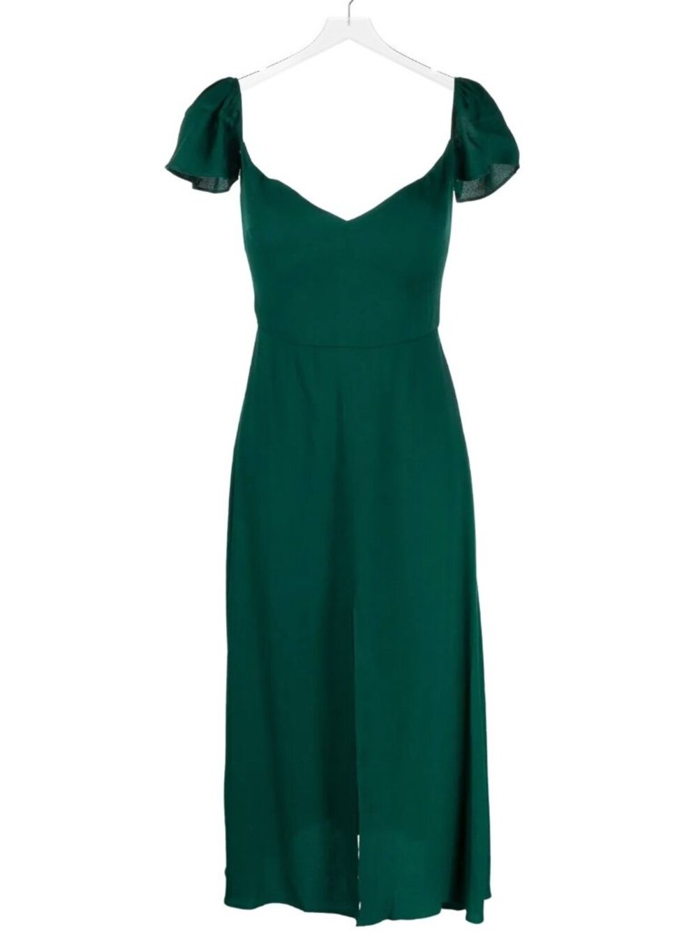 Reformation Baxley Women's Short Sleeve Midi Summer Dress in Emerald Size 4